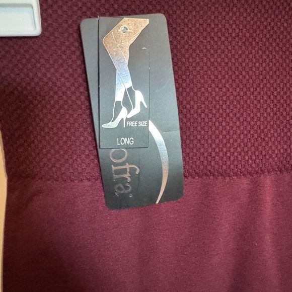 Sofia Womens FREE SIZE fleeced Burgundy High-Waisted Leggings - Picture 2 of 6